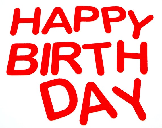 Die Cut Letters, Happy Birthday FELT DIE CUT Letters for Banner (3.5 inches tall) A541 Il_570xn