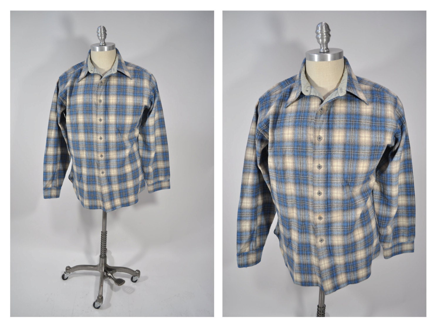 PENDLETON vintage shirt mens plaid wool extra large by andyhaul
