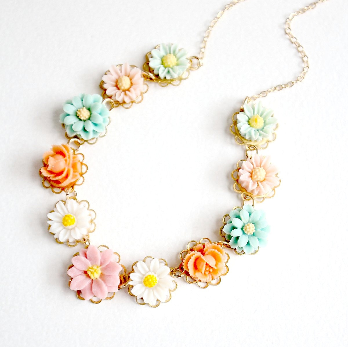 Pastel Flower Girl Necklace Pastel girls necklace pastel