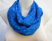 infinity scarf Loop scarf Neckwarmer Necklace scarf Fabric  Chiffon Scarf    Blue Dark blue