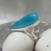 Larimar AAA ring, Whales tears are blue - wonderful deep volcanic blue Larimar teardrop - US 7