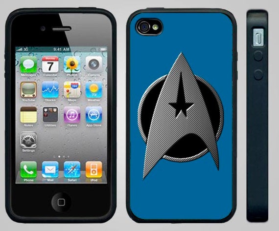 Apple Iphone 4 4s Blue Trek Logo Custom By apple iphone 4 4s blue trek logo custom by