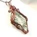 Wire Wrap Copper Pendant Necklace, Wire Wrapped Green Gemstone Pendant