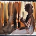 Curtains Drawn Mid Day She Waits Silently, watercolor on Rives BFK 10"x8" by Kenney Mencher
