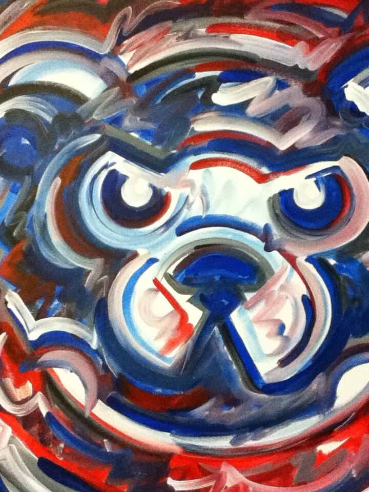 Chicago Cubs Painting by Justin Patten Sports Art Baseball