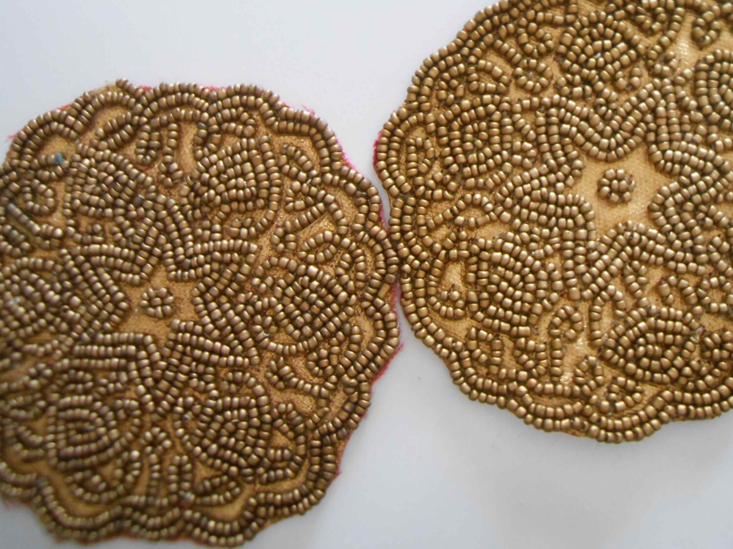 Antique Vintage Beaded Embellishments Gold by perfectmomentpillows