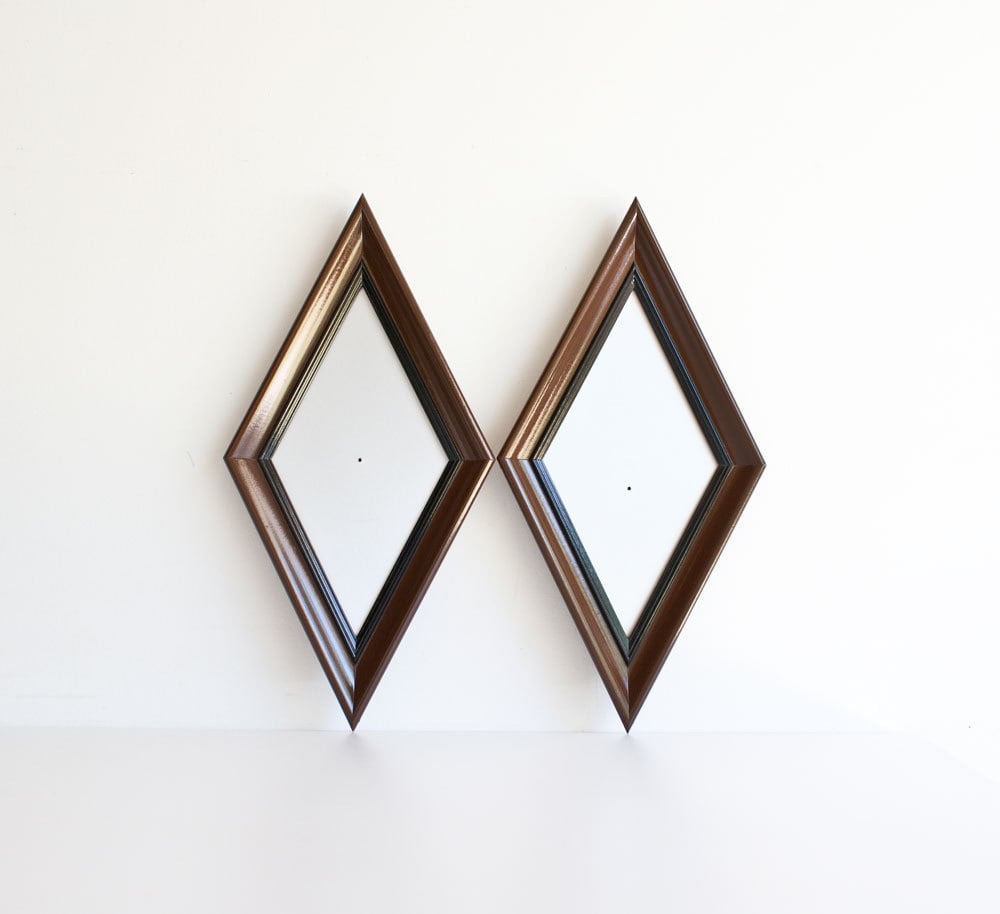 Vintage Diamond Shaped Picture Frames