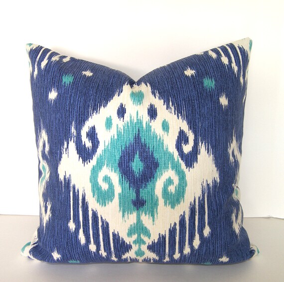 Items similar to New - Both Sides - Ikat Throw Pillow Cover - Ivory ...