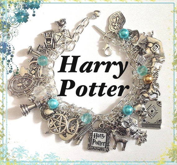 Items Similar To Harry Potter Jewelry Charm Bracelet, Silver Charm ...