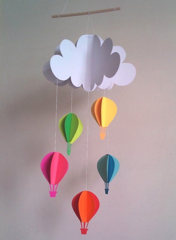 Hot air balloon nursery mobile