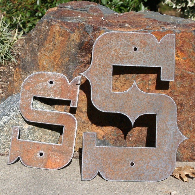 CUSTOM Metal Letters Western Rustic Steel numbers by fttdesign