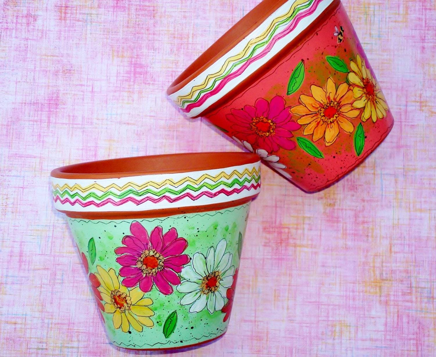 Hand Painted Terracotta Pot 4 Inch Fiesta Choose   Il Fullxfull.440304216 30nk 