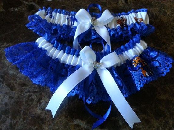 University of Kentucky blue Lace Wedding Garter set