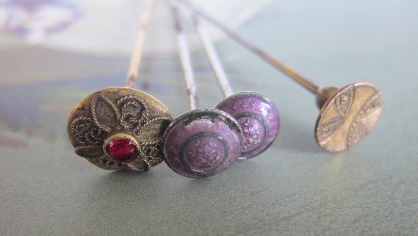 4 Antique Victorian Hat Pins by CornermouseHouse on Etsy
