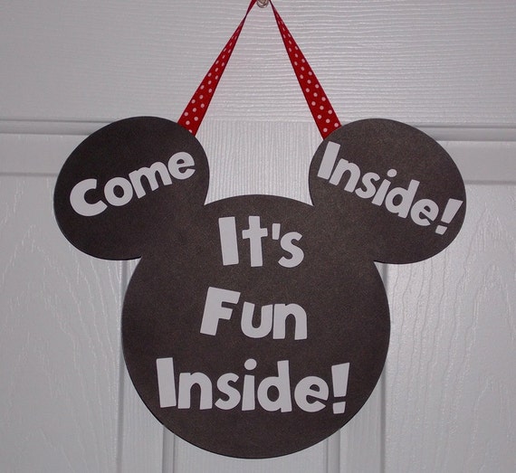 Mickey Inspired Door Sign ... Mickey's Clubhouse ... MADE TO ORDER ... custom options available Il_570xn