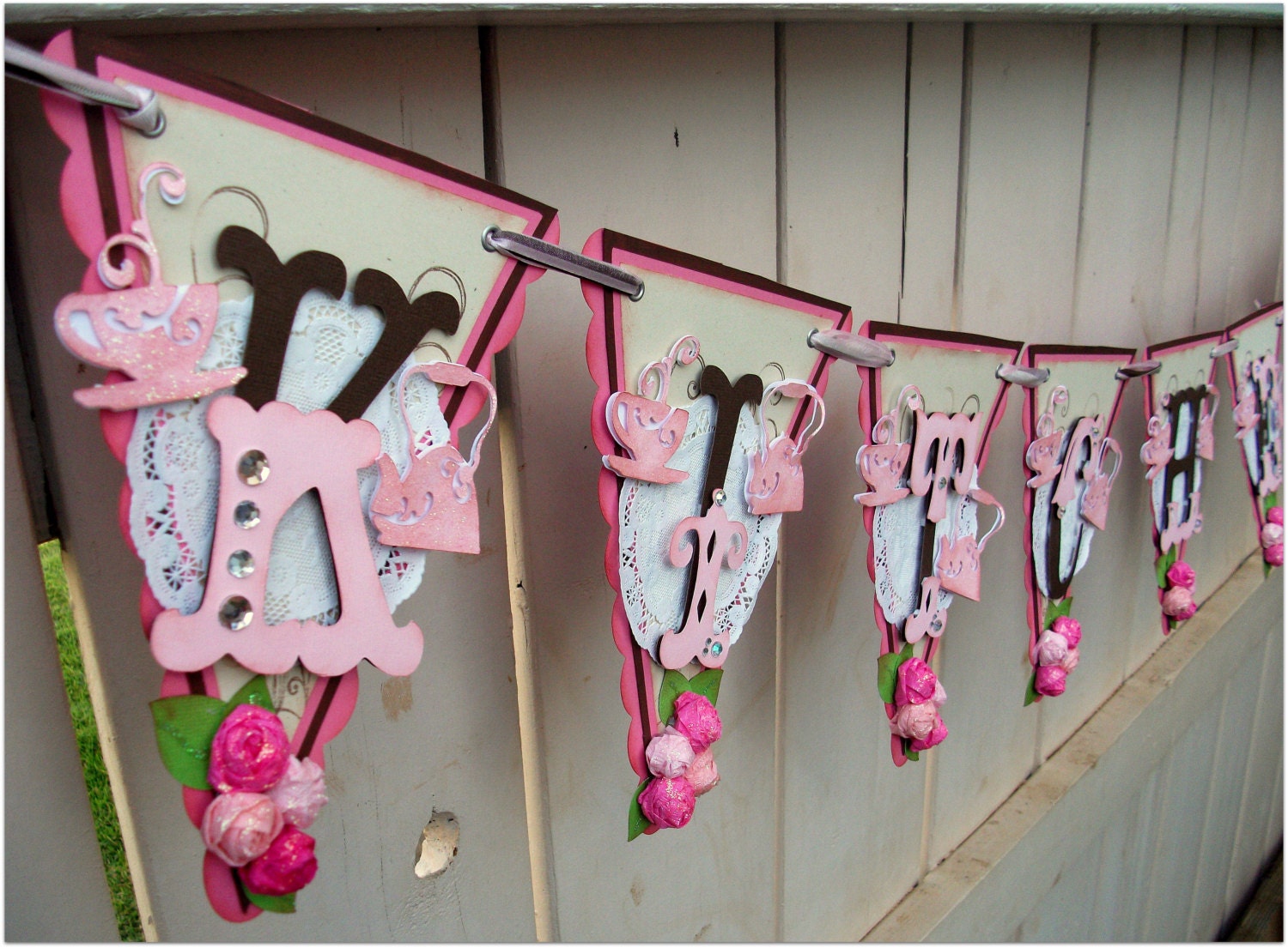 Handmade Banner Custom made GO GREEN Name by nadyasworld