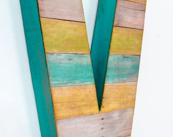 Reclaimed Wood Look - 12" Large Wall Letter - Custom
