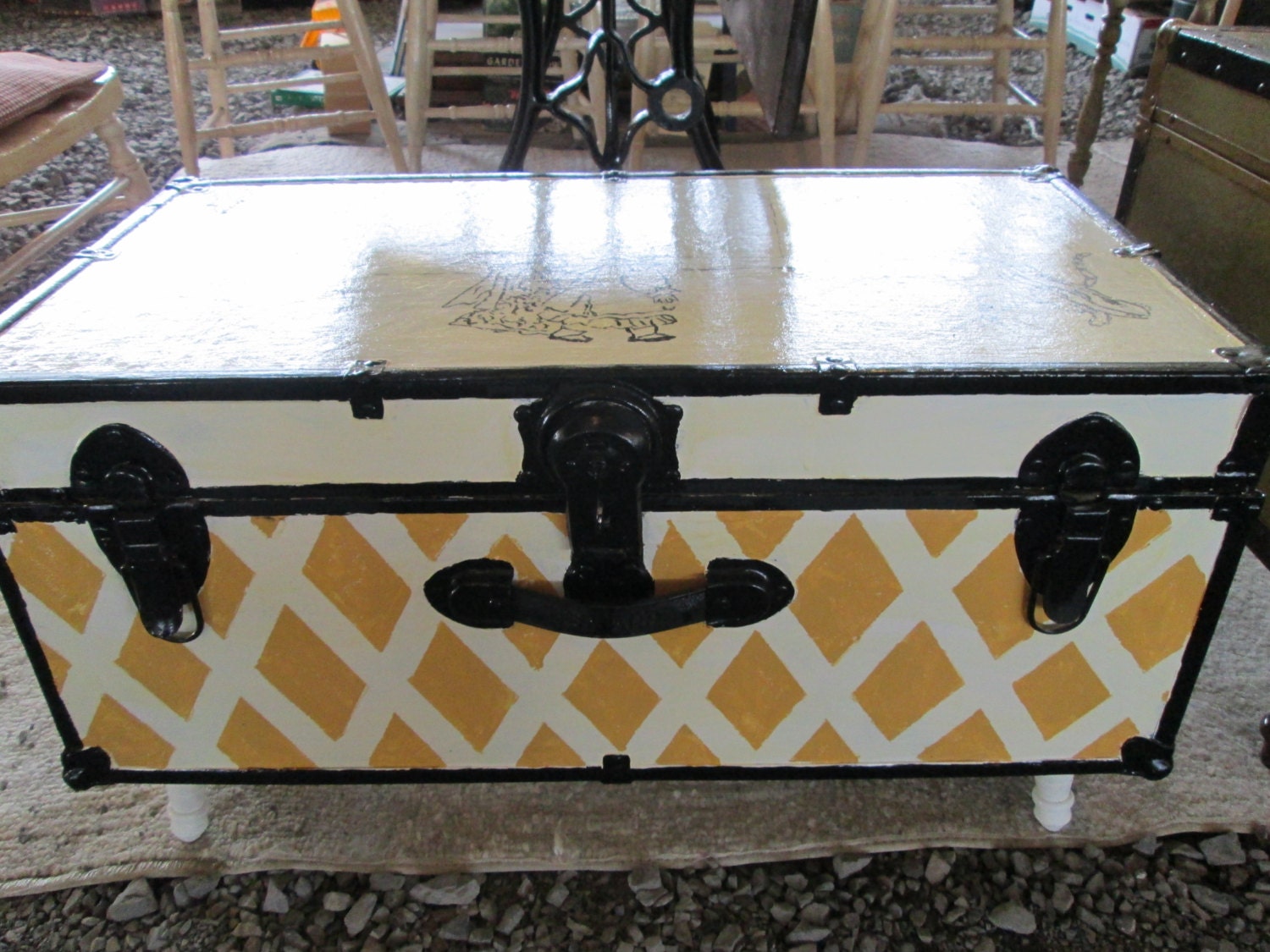 Beautiful Hand Painted Antique Trunks