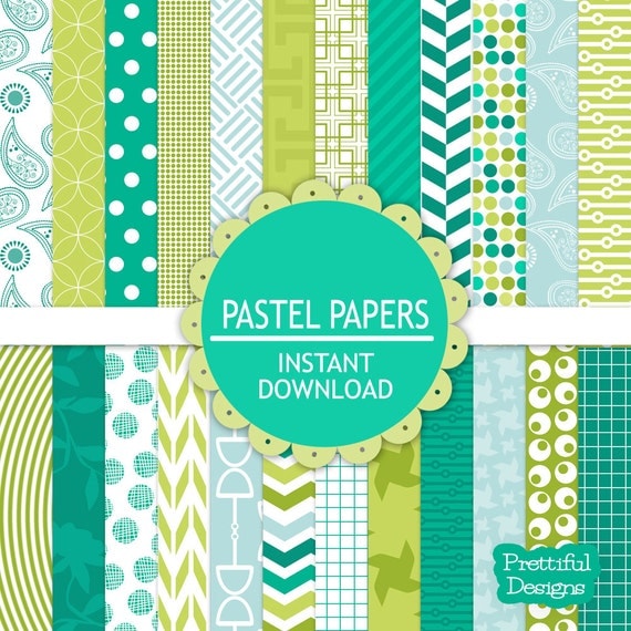 teal-digital-paper-patterns