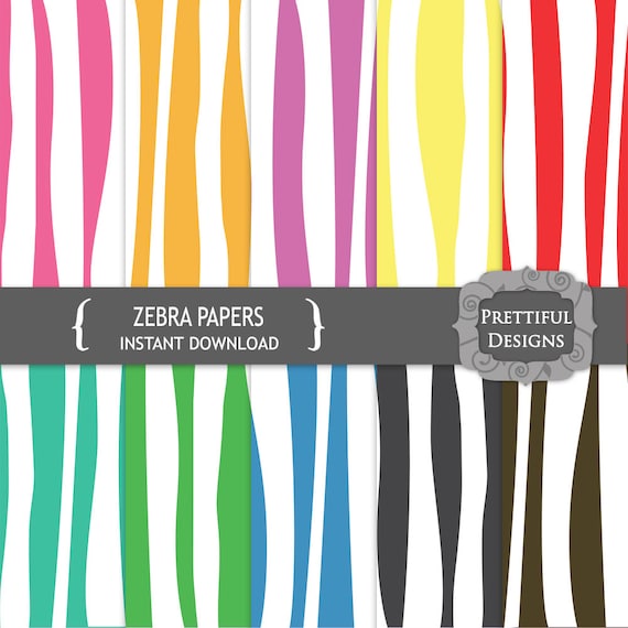 50% Off Sale Zebra Animal Print Digital Paper pack for Digital Scrapbooking, Photography, Card Making, Commercial Use (670)