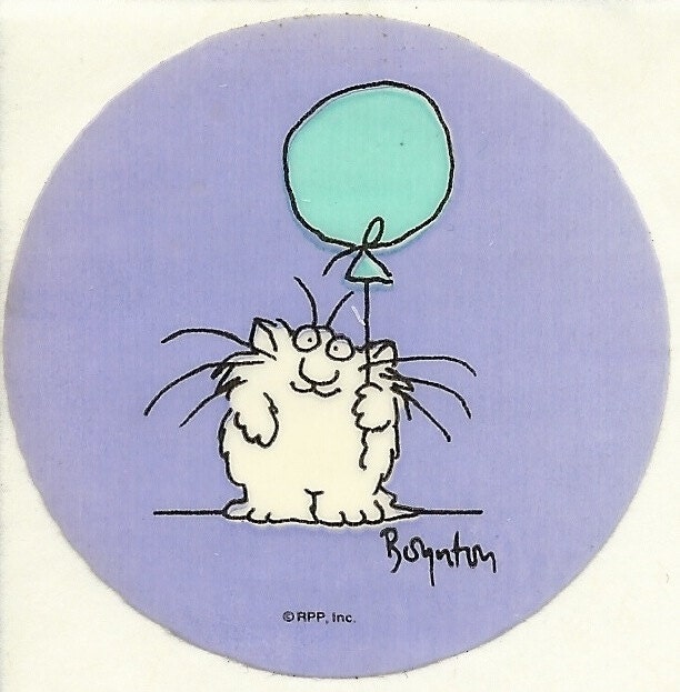 Vintage 80's Sandra Boynton Cat Balloons Sticker