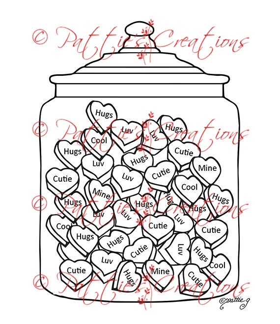 Candy Hearts Jar