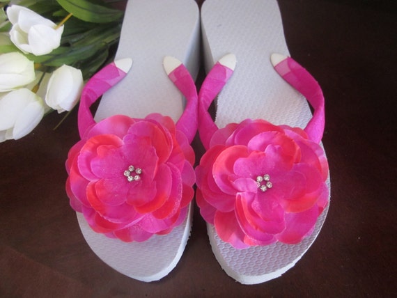 Items similar to Bridal Flip Flops/Wedges/Platforms.Wedding Flip Flops ...