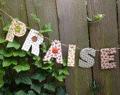 religious banner, religious sign, praise him garland, holiday garland, Easter garland, shower decorations, fabric garland, fabric letters Il_170x135