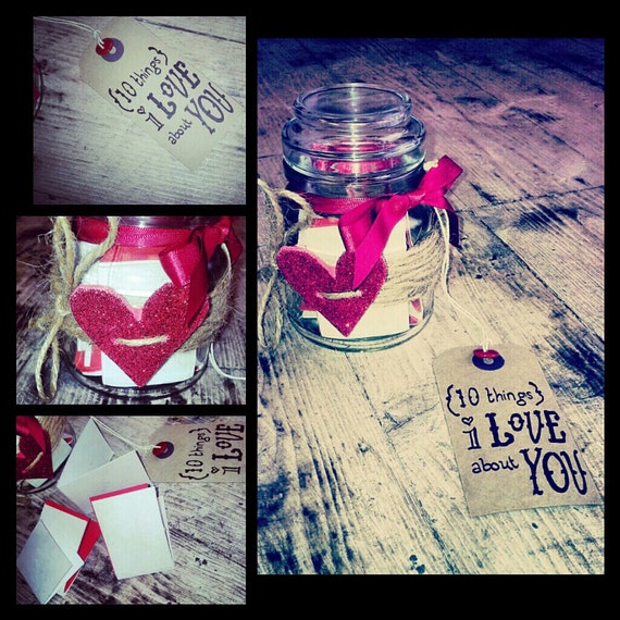 Items similar to Cute "10 things I love about you" jar