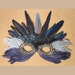 Blue Parrot Feather Crown Mask