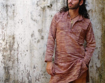 khadi cotton long kurta ~