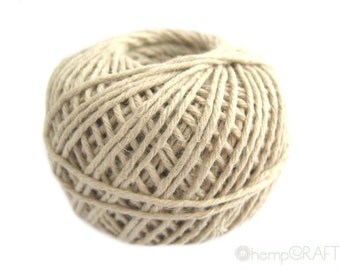 Natural Hemp Twine, 100% Premium Hemp Yarn, 200ft