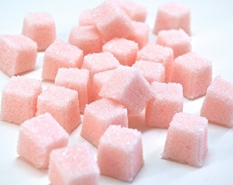 Rose Petal Flavored Sugar Cubes- Tea Party, Champagne Toast, High Tea, Mad Hatter Tea Party, Favors, Coffee, Pink Sugar Cubes, Baby Shower