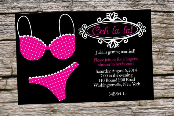 Ooh La La LINGERIE Bridal Shower Invitation / Bachelorette Party Invitation - You Print Il_570xn