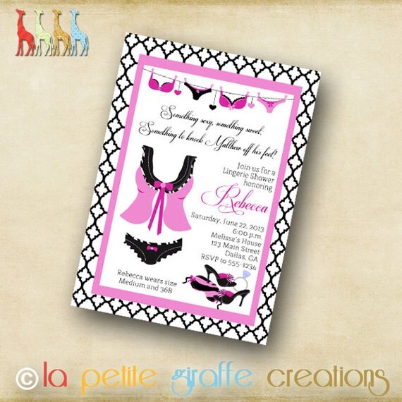 Printable Lingerie Shower Invitations 6