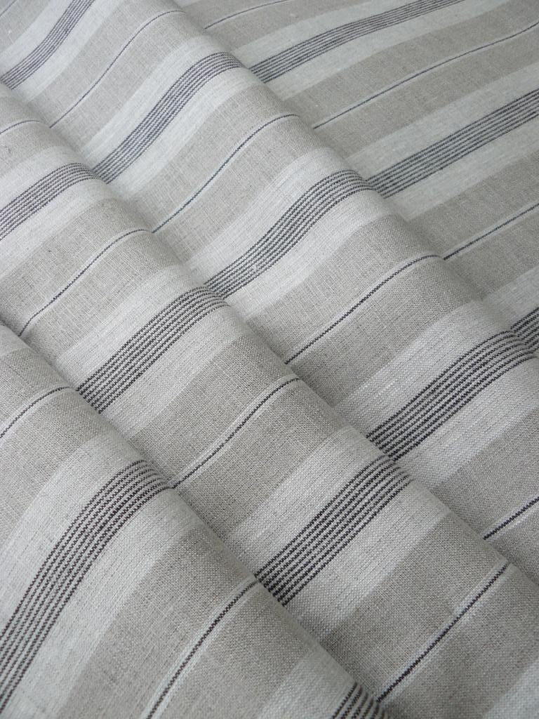 Pure linen fabric with white black and natural