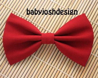 Rich Red Fabric Hair bow for teens or women,girls hair bows,basic hair bows , Hair Bows