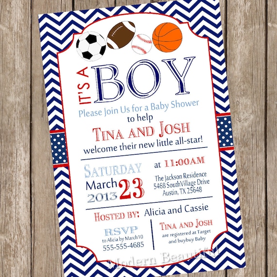 All Star Sports Baby Shower Invitations 6