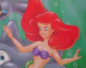 SALE-Disney Little Mermaid Ariel-Collectible Poster-Cartoon Advertising- 1993  26 x 40 inches