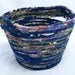 Coiled Rope Basket Planter Blue Purple Green