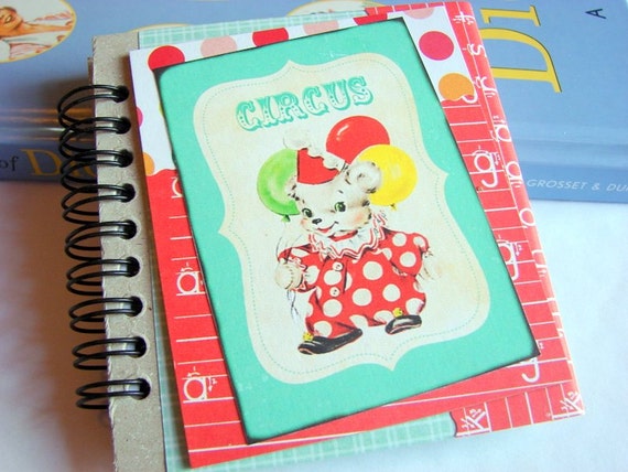 Mini Notebook  Circus Clown Bear With Balloons  by mimiandlucy