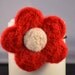 Ponytail Holder Flower Red Handmade