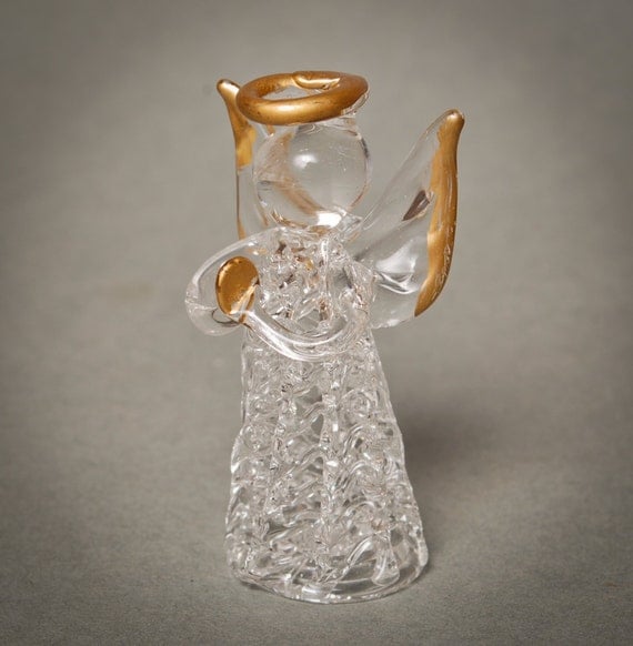 Vintage small glass angel figurine