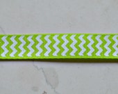 White chevron striped on lime green 3/8" grosgrain ribbon- christmas Il_170x135