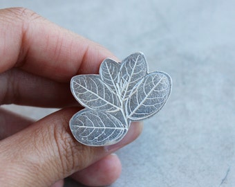 Silver leaf ring - Modern jewelry