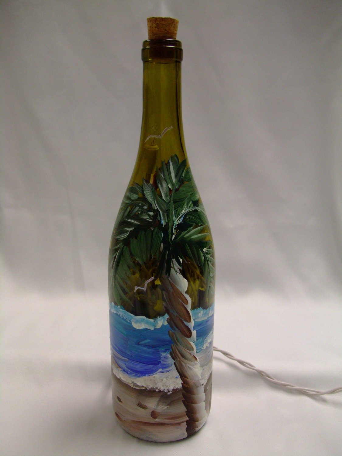 Wine bottle lamp beach theme wine bottle lamp palm tree wine