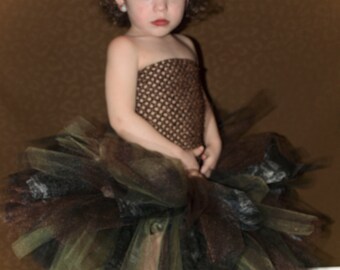 Mossy Oak Camo Tutu with crocheted tutu top