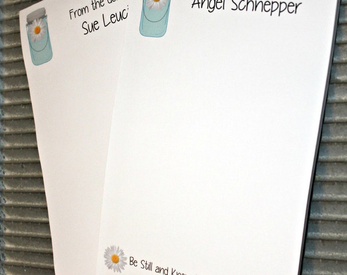 Super Cute Personalized Mason Jar Notepads ~ Note Pads ~ Perfect for Gift fiving and Teacher Appreciation gifts.
