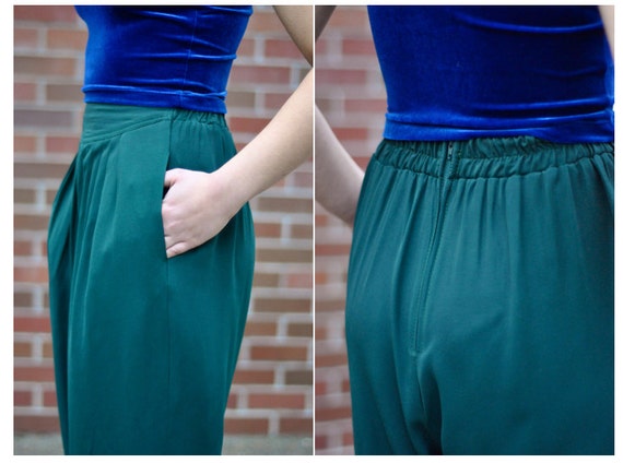 green harem pants