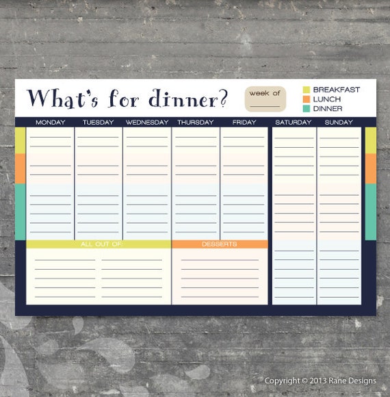 printable weekly menu planner